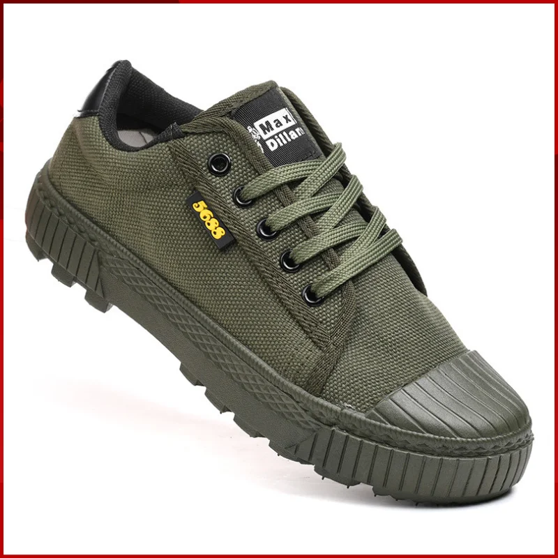 

Low Cut Green Worker Canvas Shoes Size 38-45 Men Women Farmer Training Liberation Shoes Outdoor Labor Rubber Sole Sneakers