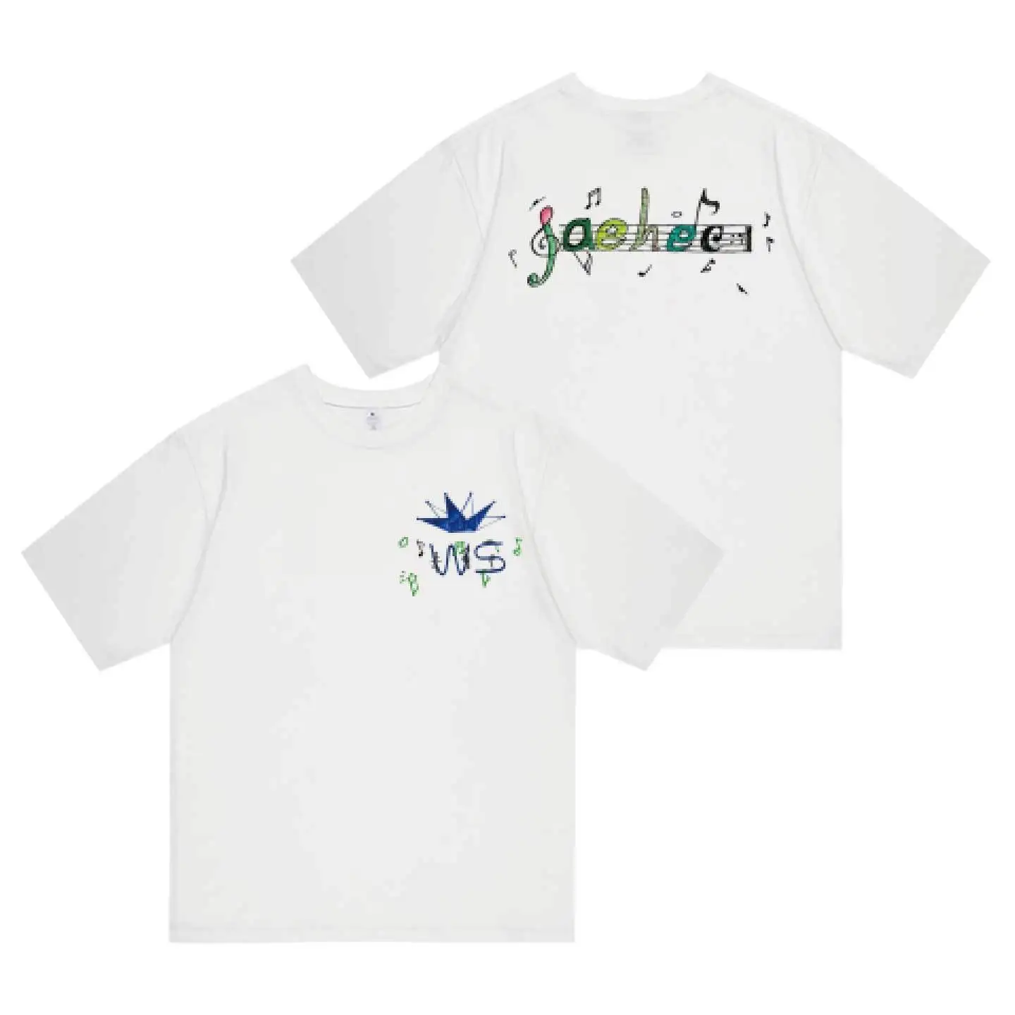 NCTWISH Album Graffiti Print Cotton Short Sleeve T-Shirt Unisex Standard Fit round Neck Casual Wear Summer Collection