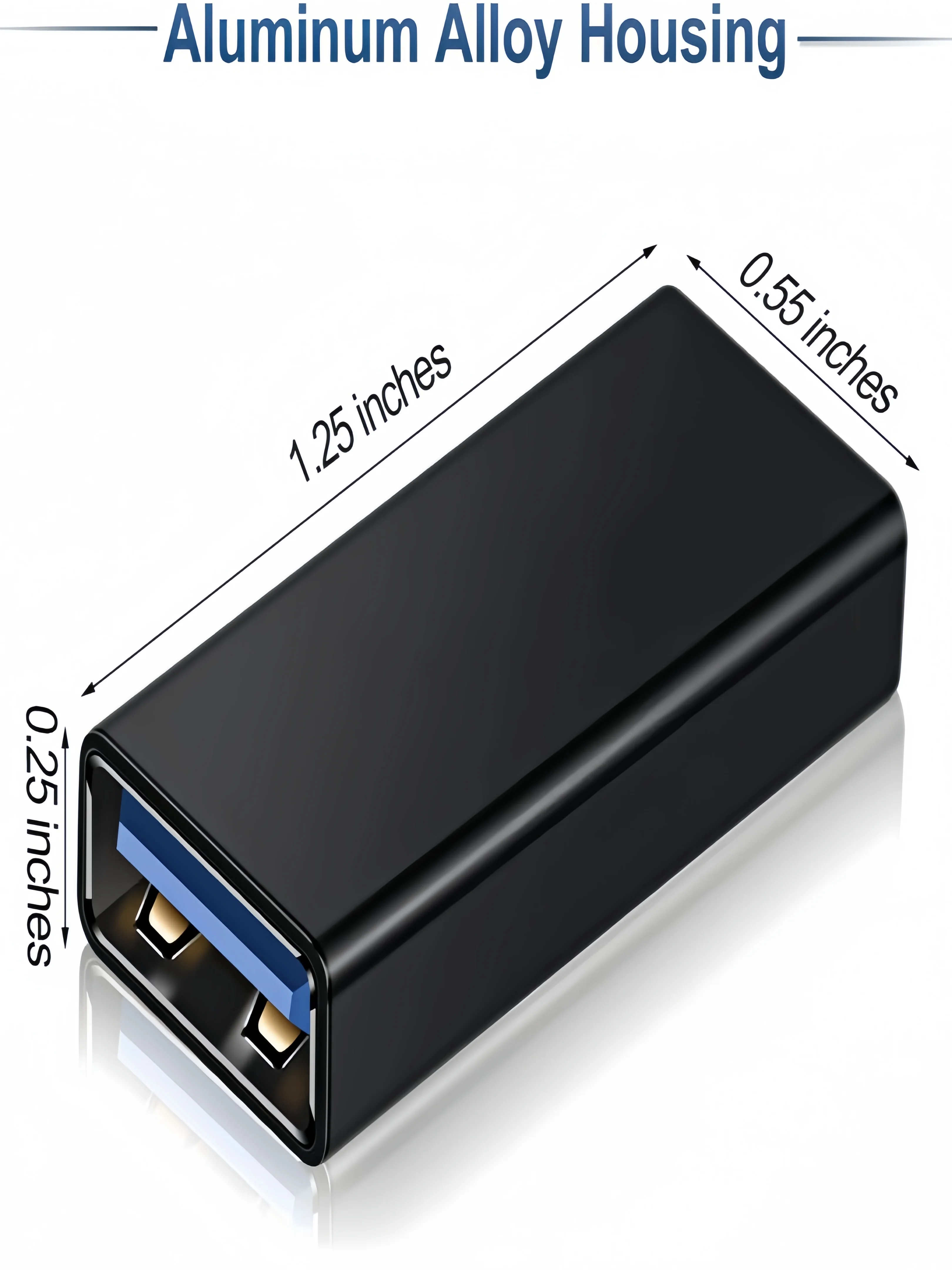 USB Female-to-Female Adapter (3-Pack), USB 3.0 to Type-A Female 3.0 Cable Coupler, for Connecting Two Male-End Cables