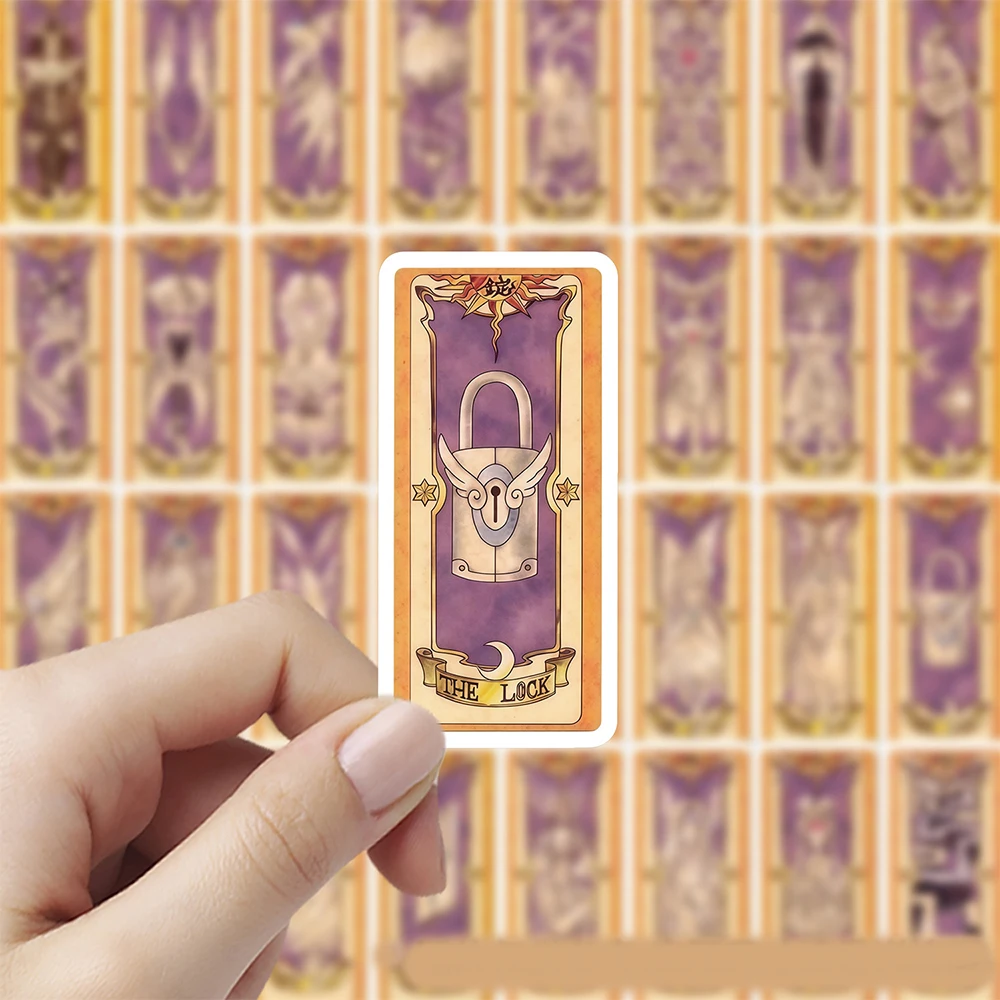 54PCS Magic Card Girl Sakura Stickers Clow Cards Exquisite DIY Guitar Phone Laptop Suitcase Water Cup Skateboard Decals