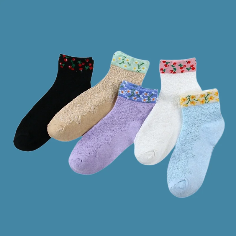 

5/10 Pairs New Fashion Comfortable Breathable Sweat-absorbent Casual Shallow Boat Socks Three-dimensional Embossed Pattern Socks