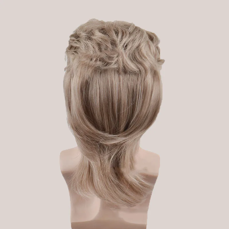 Blonde Wigs Synthetic Hair Men's Wig Brown Wigs for Men Heat Resistant Fiber Retro Rock Party Cosplay Wig