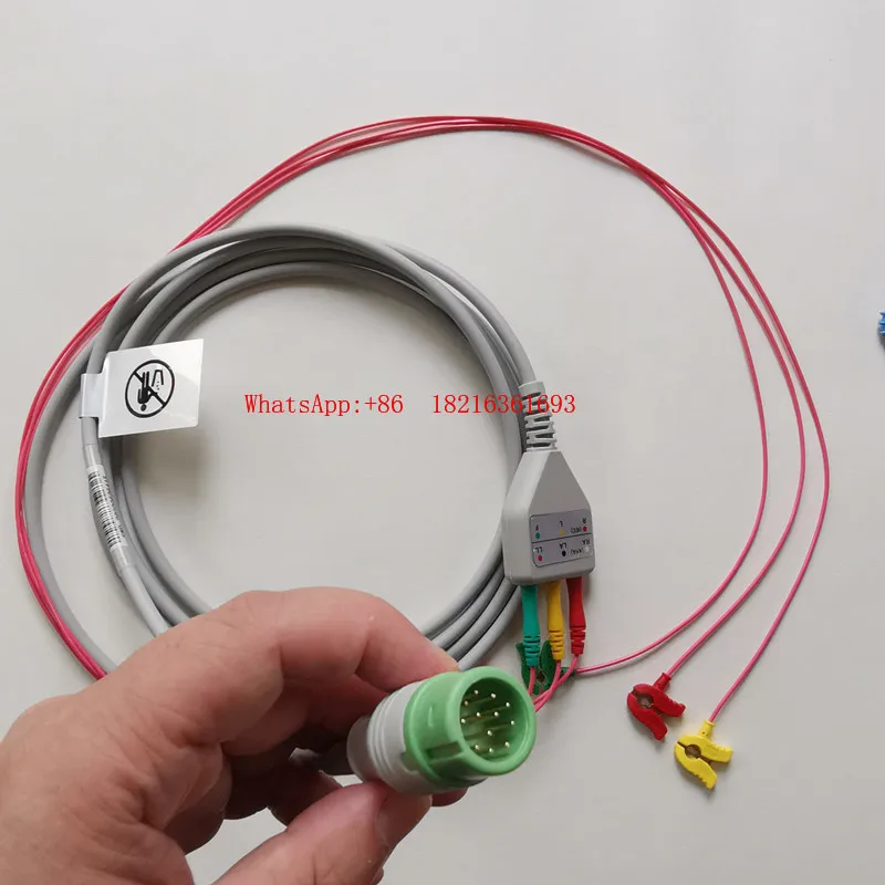Limited Offer C60 Monitor ECG Lead Wire Three-lead Clip Type With Main Cable Split Patient End