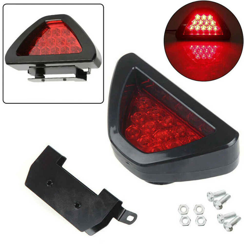 1PCS F1 Style Car Brake Lamp Light Stop Light Car DRL LED Rear Tail Stop Fog Brake Flash Light Lamp Red Len Black With Red Lens