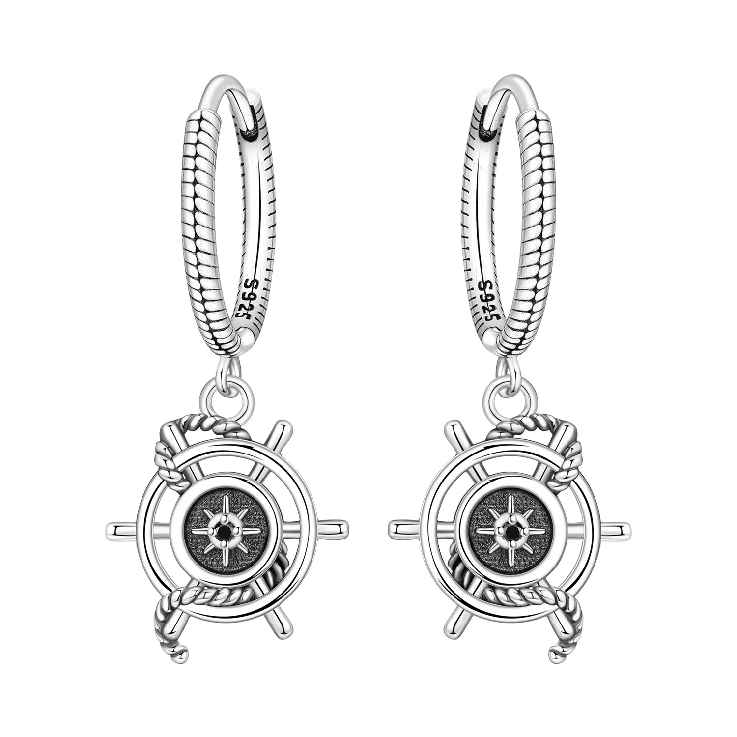 Orstarry 925 Sterling Silber Ruder-Kompass Reise-Ohrringe Original Schmuck Tropfen-Ohrringe Schmuck Party Jubiläumsgeschenke
