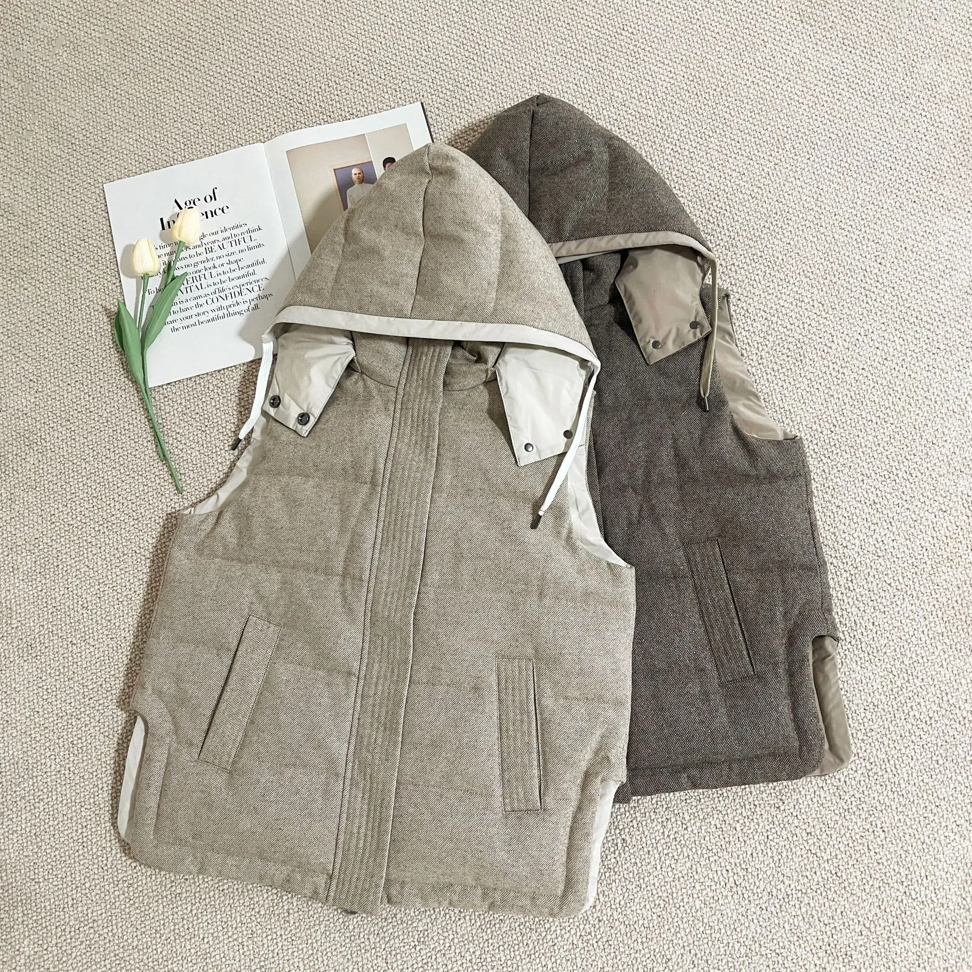 2025年秋新作 ダウンベスト リバーシブル 4色展開 オールマッチ スリム きれいめ レディース