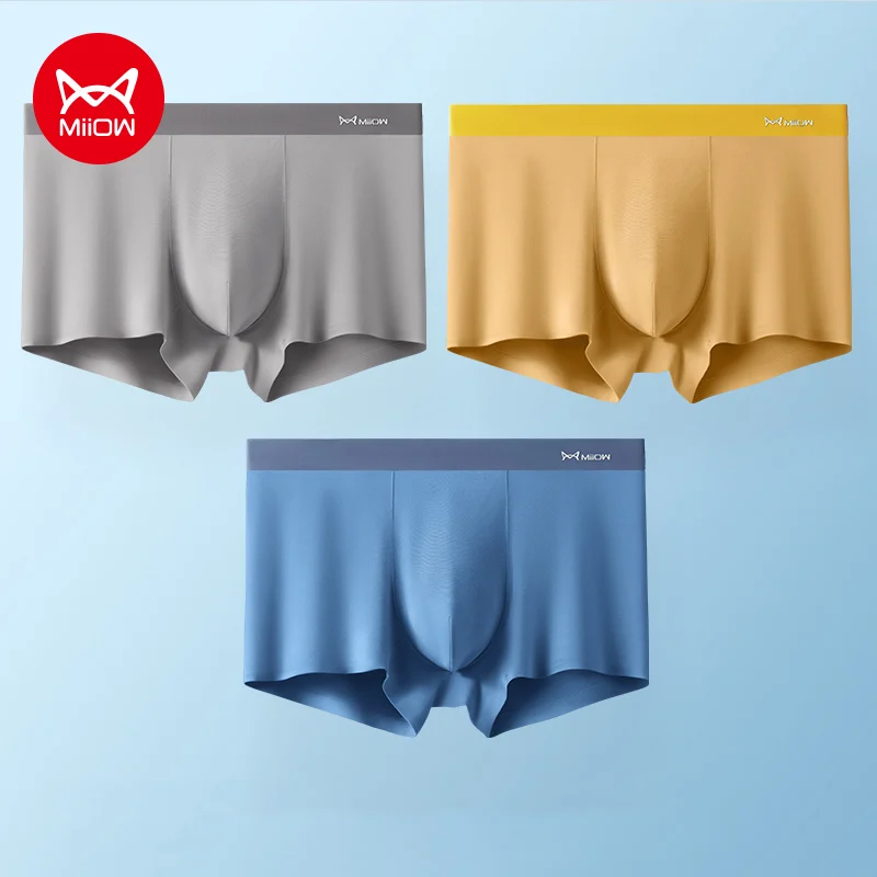 Miiow 3pcs 80 count modale Mischung Natur Seide Männer Unterwäsche Boxershorts nahtlos geschnittene Boxershorts Männer Unterhosen mrcs2282 Boxer