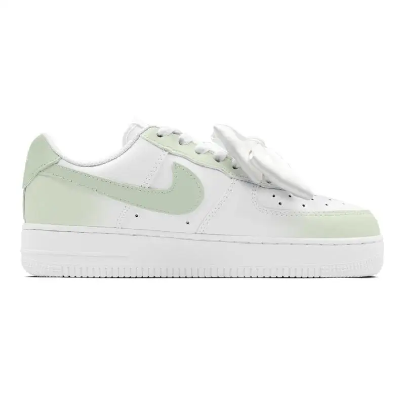 【Aanpassen】Nike Air Force 1 skateboardschoenen lage wit/groene sneakers voor dames DH2920-111