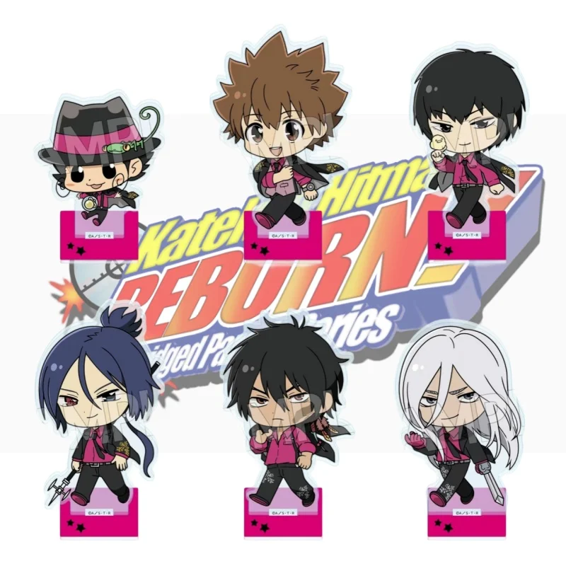 Anime Katekyou Hitman Reborn! 10cm Acrylic Stand Tsuna/Kyouya Hibari/Hayato Character Keychain Desktop Decoration