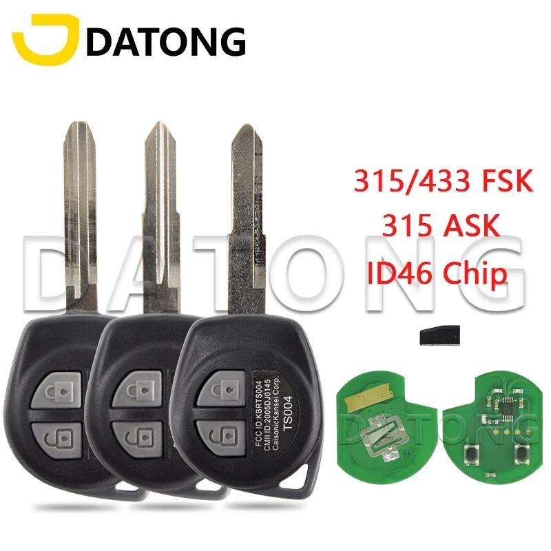 Datong World Car K0ey Remote Control For Suzuki Swift Jimny SX4 Alto Vitara Ignis Splash 315/433MHz ID46 Chip Replacement Key