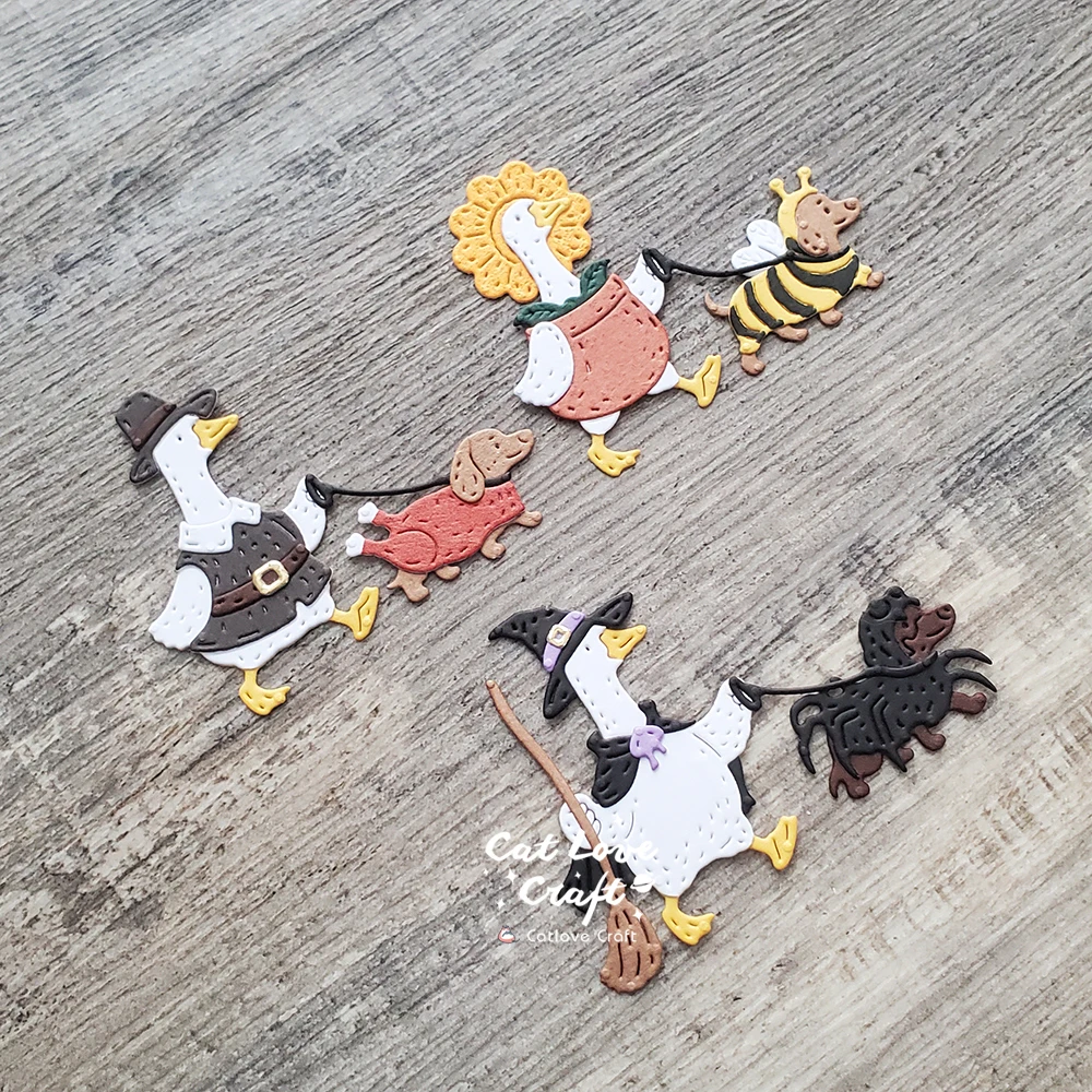 Halloween Thanksgiving Gans Wurst Hund Metall-Stanzformen Scrapbooking Schablone Stanzformen Kartenherstellung Basteln Prägung Neue Stanzformen – Detail 3