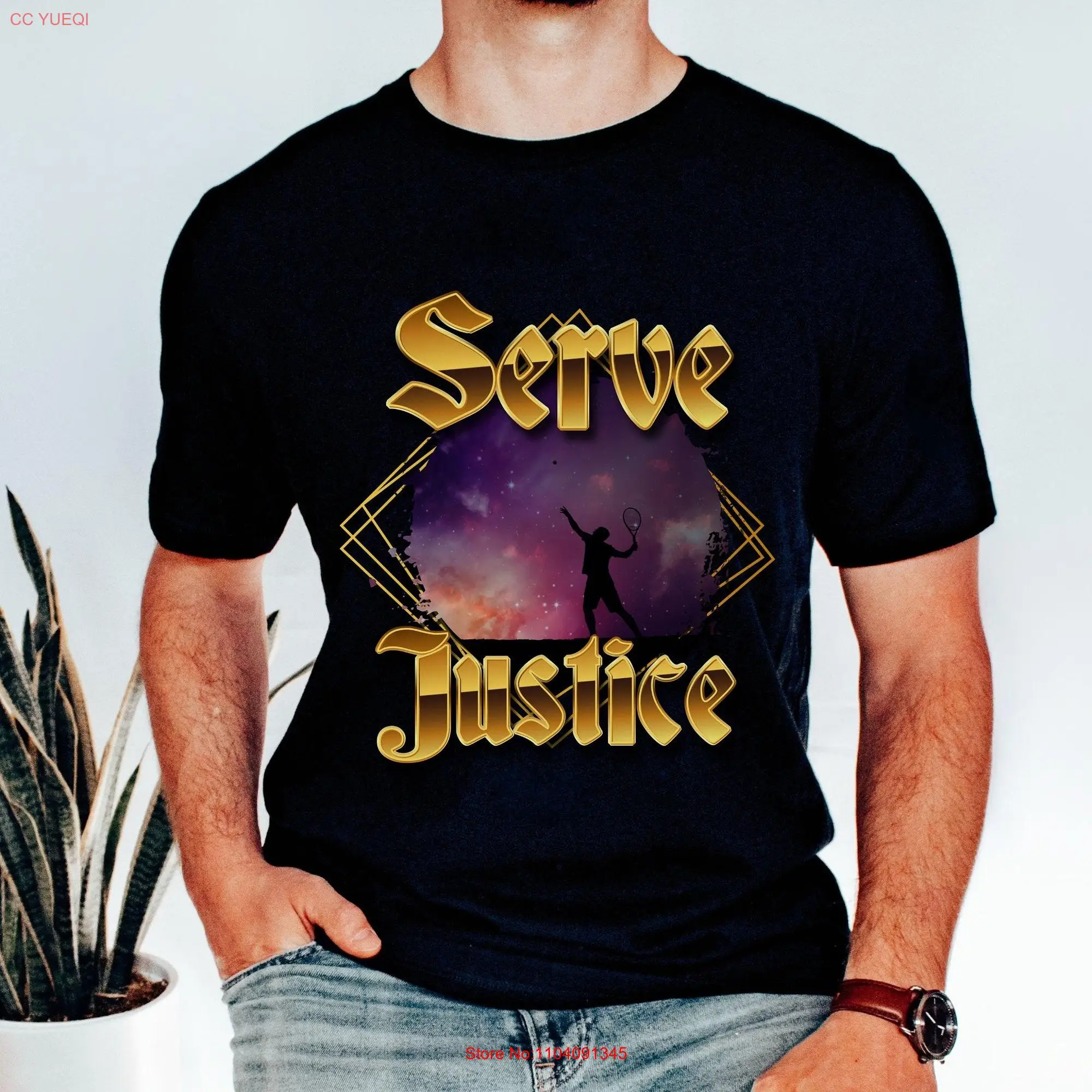 Serve Justice Tennis T shirt Crew Club Game Day long or short sleeves