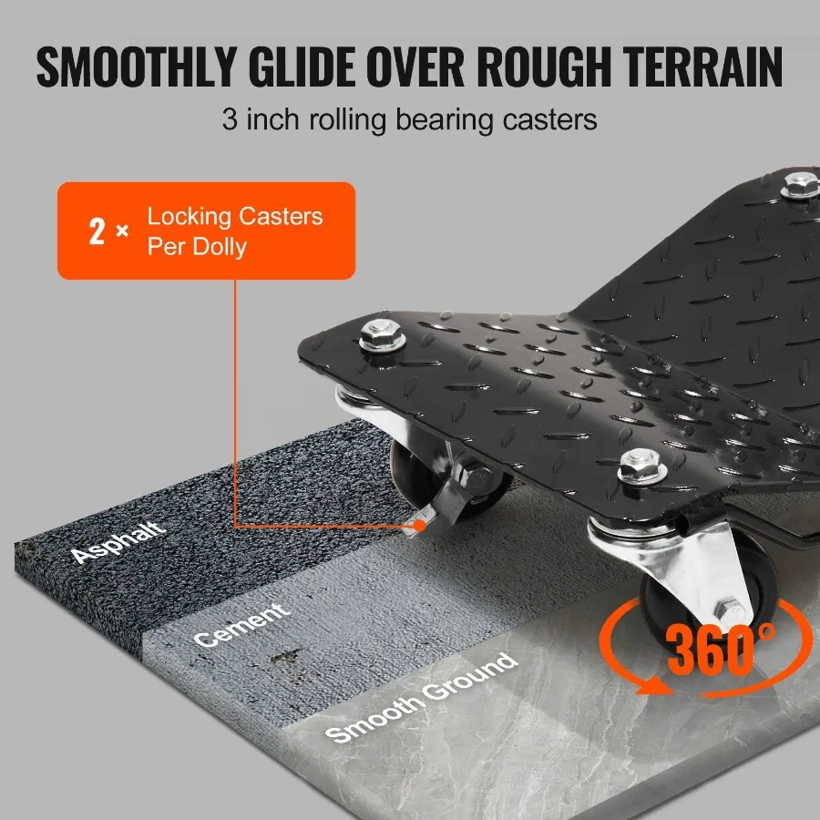 Ruota Dolly 6000 libbre 2722 kg Ruota Dolly in movimento per auto Dolly Palo per pneumatici per auto Set di 4 pezzi Carrello per bambole per pneumatici per auto pesanti in movimento C