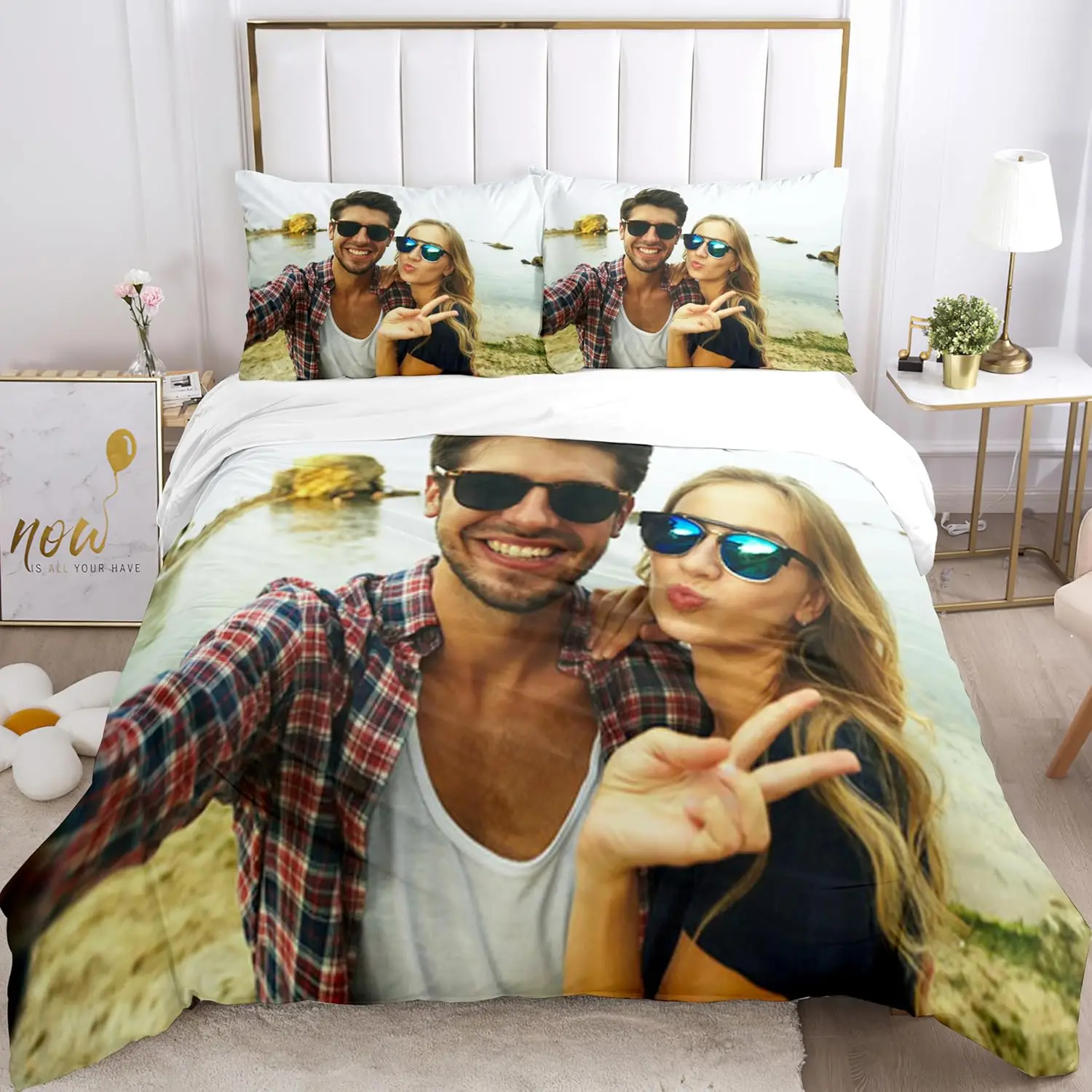 Custom Duvet Cover Customized Bedding Set with Image Text Suitable for Birthday,Christmas,Valentine\'s Day,Special Festival Gift