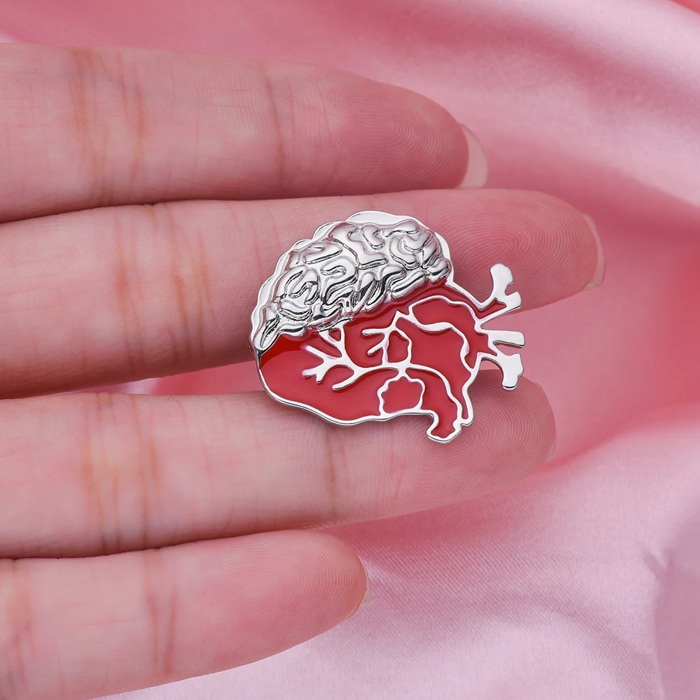 Hanreshe Anatomy Brain Heart Enamel Brooch Pins Medical Lapel Backpack Scarf Badge Jewelry for Doctor Nurse Medicine Student