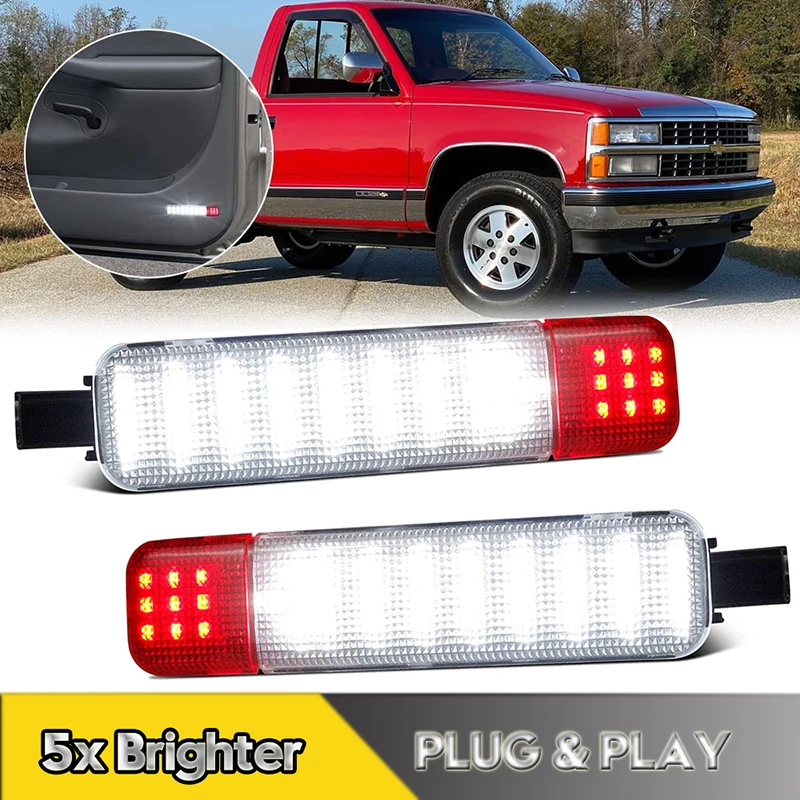 Led Interior Side Door Panel Lights Courtesy Reflector Light for 1999-2006 Silverado/Sierra 1500 2001-2006 3500 2500 HD