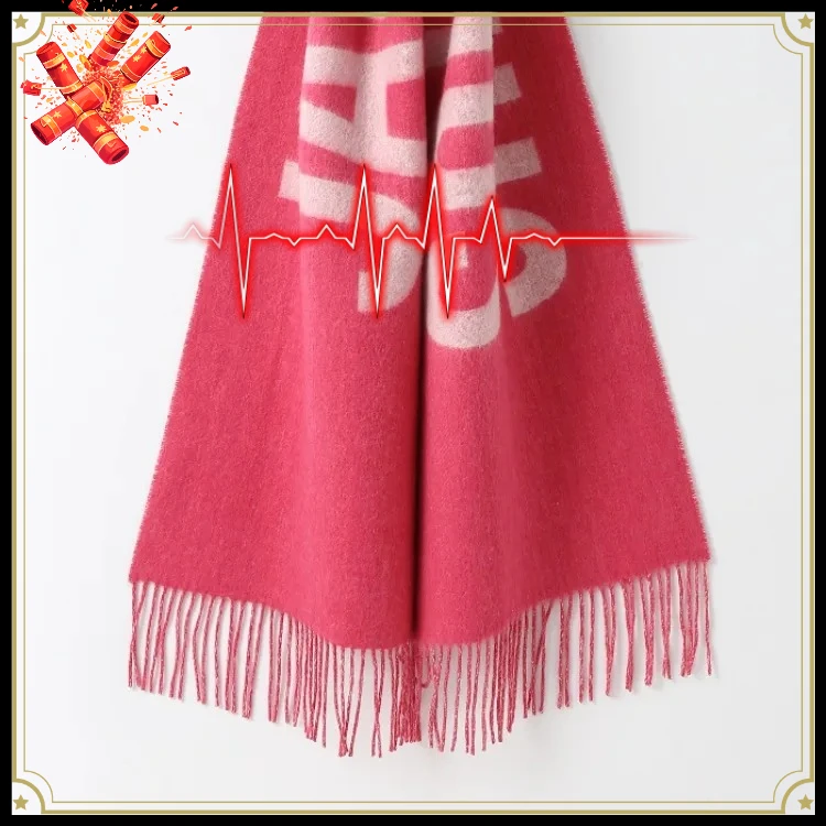 Luxury Brand 100% Wool Warm Scarf For Women Design Winter Men Shawl Wrap Pashmina 2025 Letter Female Bufanda Echarpe Foulard
