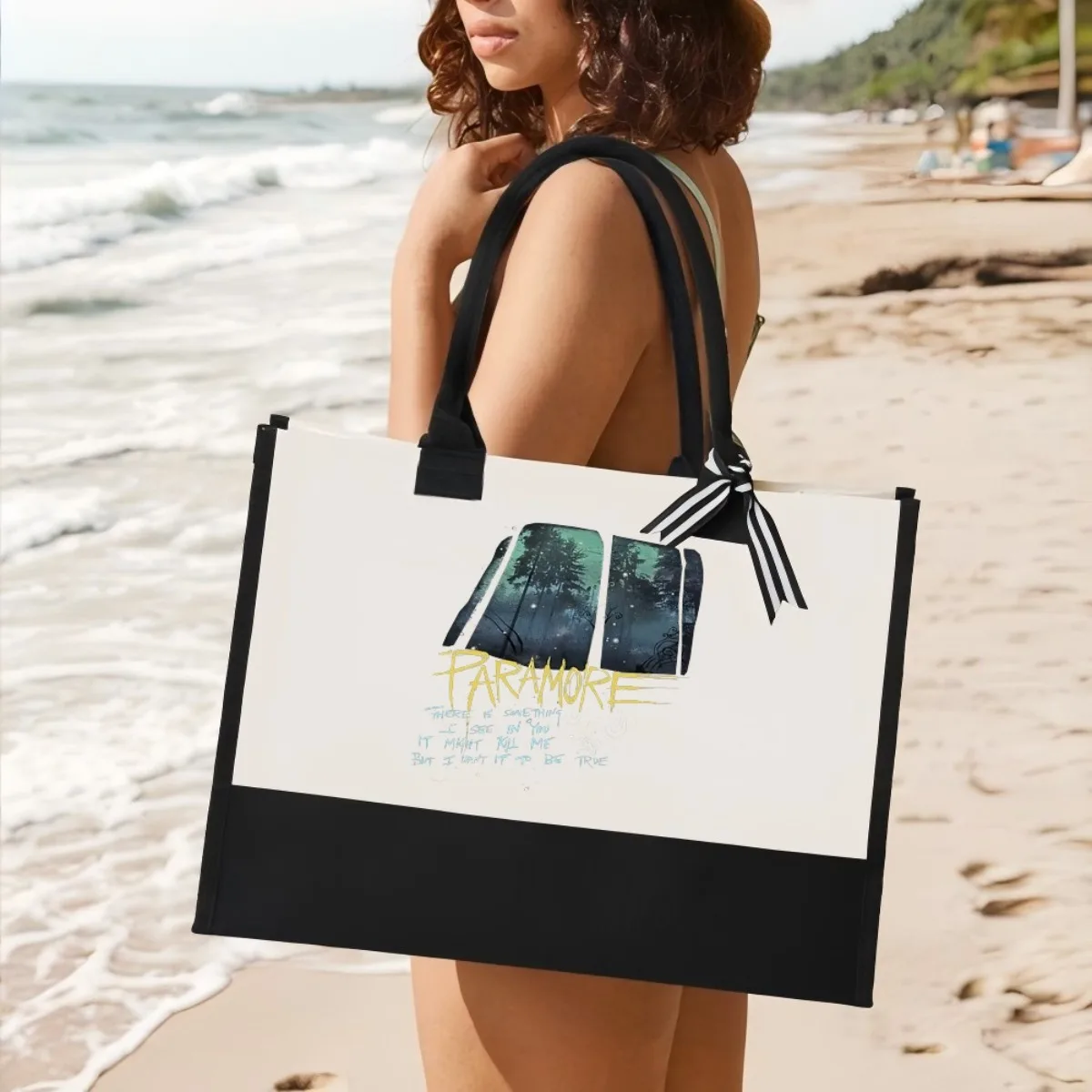 

Paramore – Decode Lyrics 2026 Новое поступление, модная практичная просторная многоразовая сумка-тоут с принтом, 2-цветная сверхпрочная большая сумка Sho