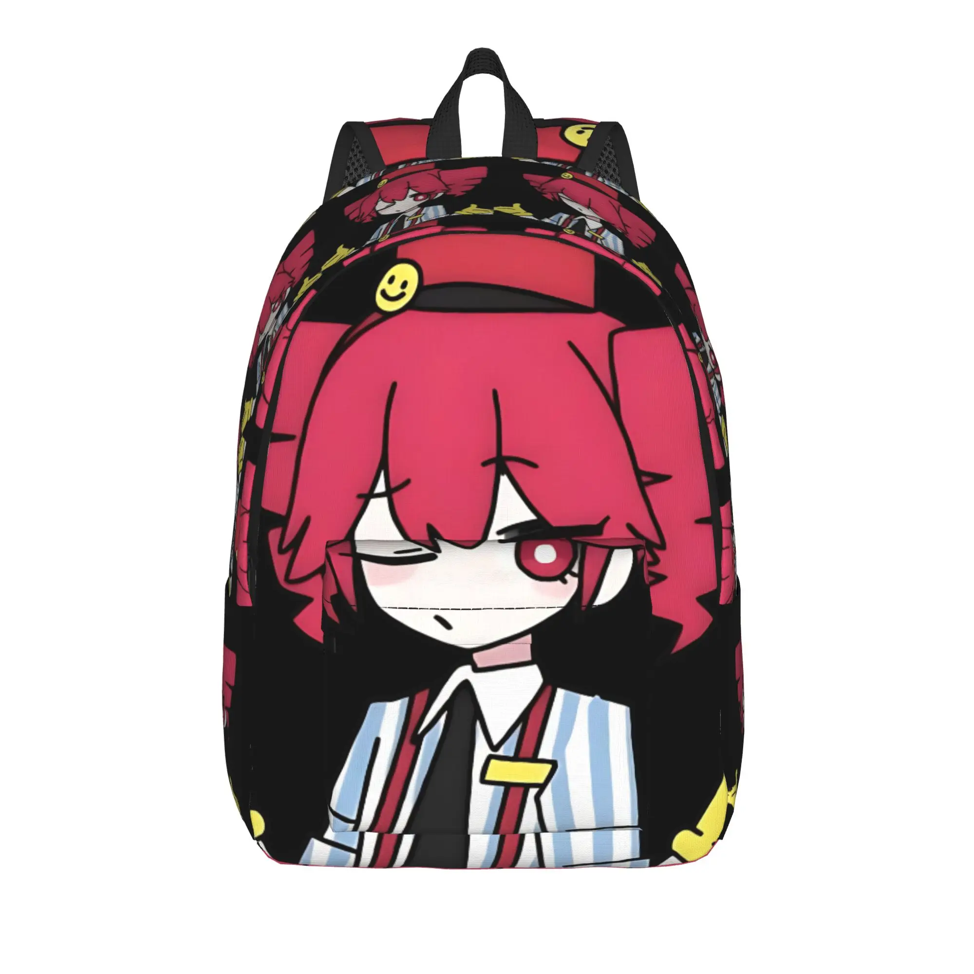 Simple Line Art Waiter Kasane Teto Backpack  Travel Backpacks Male Cute High School Bags Colorful Large Rucksack