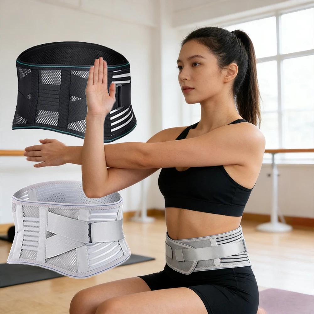 Breathable Lumbar Support Belt, Summer Mesh Waist Brace for Running, Weightlifting, Postpartum Tummy Control & Back Pain Relief