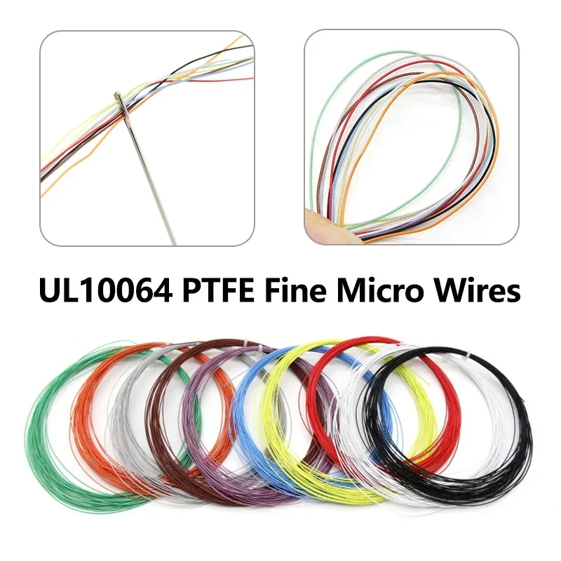 

100/200/500M UL10064 PTFE Wire 40/36/34/32/30/28/26AWG PEP Plastic Solder High Conductivity Copper Cable Fine Micro Litz Wires