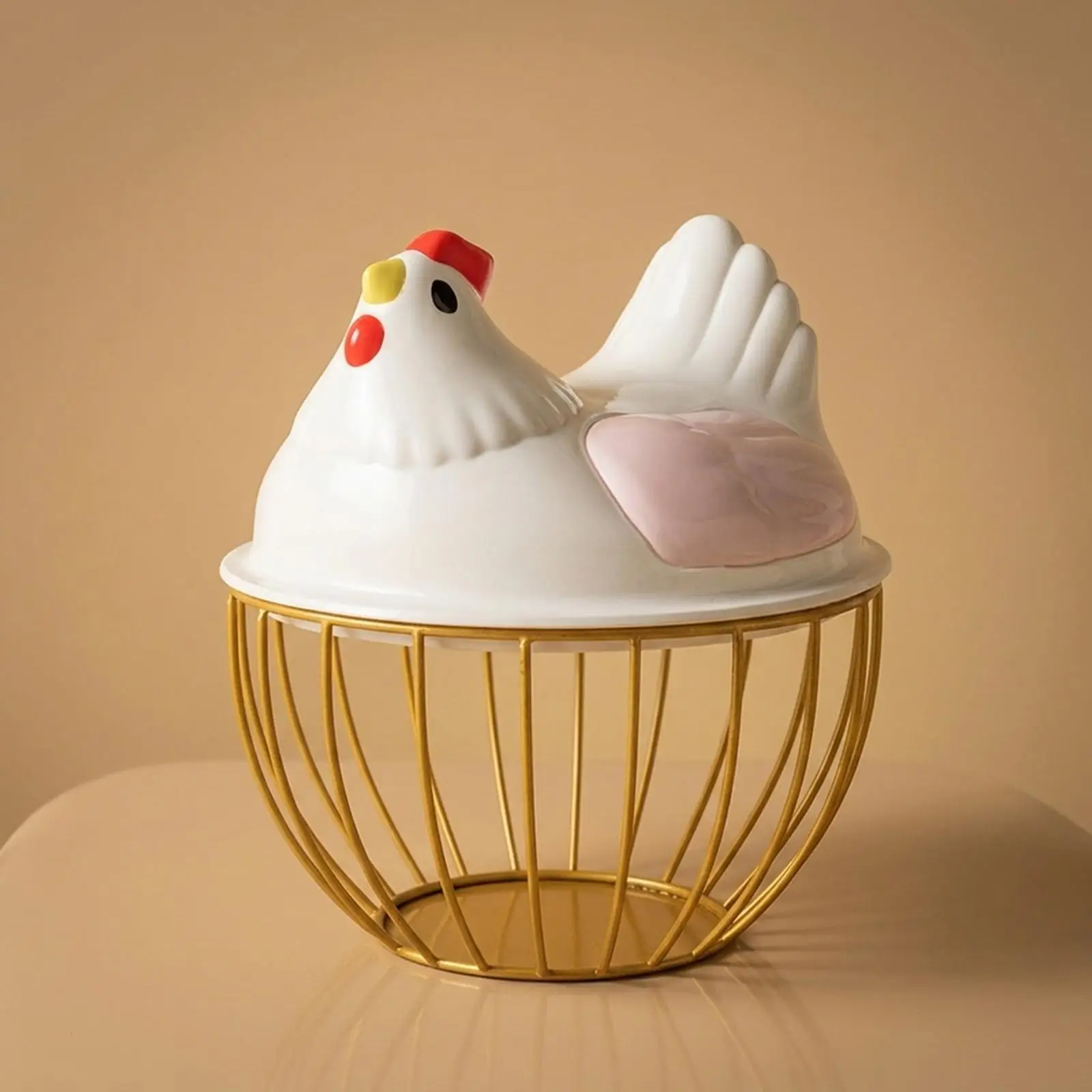 Metal Iron Wire Chicken Egg Container Countryside Style Basket for Kitchen Supply and Vegetable Holder