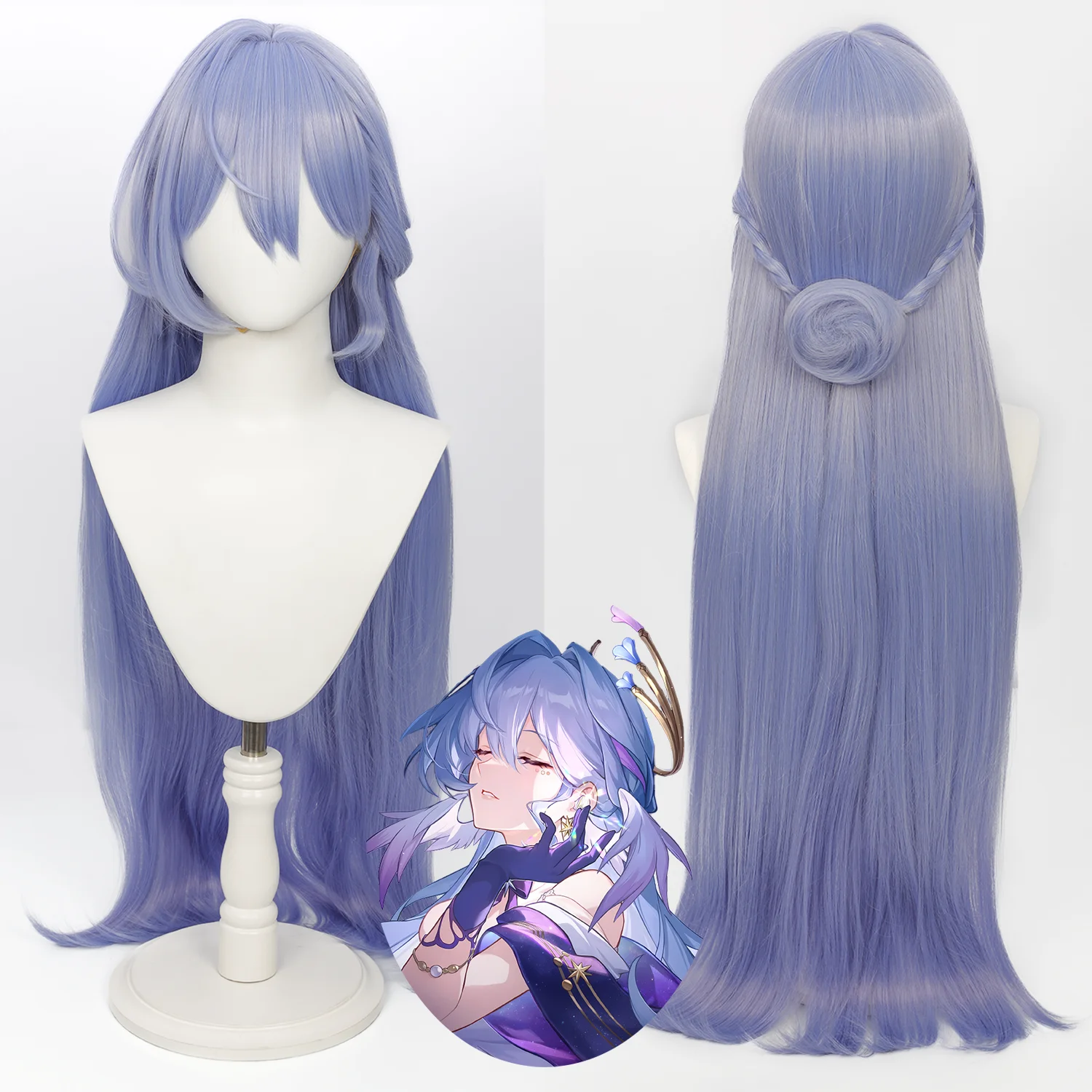 Honkai Star Rail Robin Cosplay Wig Pre-styled Long Half-down Ponytail Wig Heat Resistant Synthetic Wig Halloween Anime