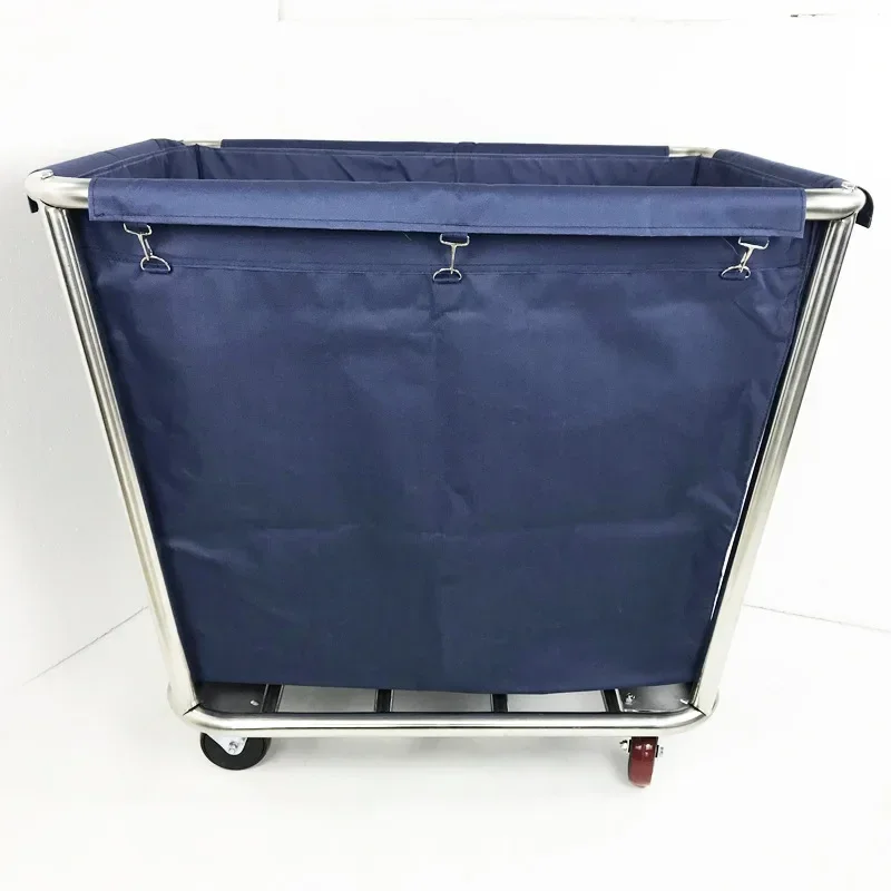 Hotel Linen Cart Working  for Guest Room Stainless Steel Service  Laundry Car Hotel Cleaning Car Handcart with Wheels