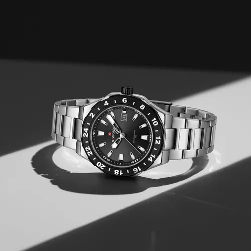 Imagen 2 del producto NAVIFORCE 9249 marca de relojes de cuarzo de moda para hombre calendario luminoso resistente al agua correa de acero inoxidable reloj Casual elegante para hombre