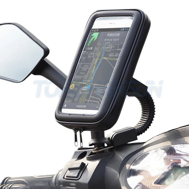 Waterproof Bicycle Phone Holder Motorcycle Bike Handlebar Phone Case Bag for iPhone 15 Pro Max 14 Samsung Bike Phone Stand Mount image 2