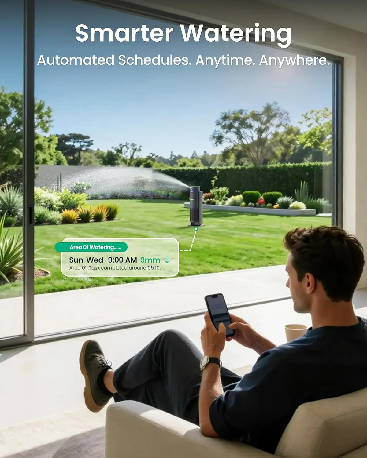 IrriSense 2 Smart Irrigation System, 4-in-1 Multi-Zone Watering Device, App Control, Smart Scheduling, Garden Sprinkler