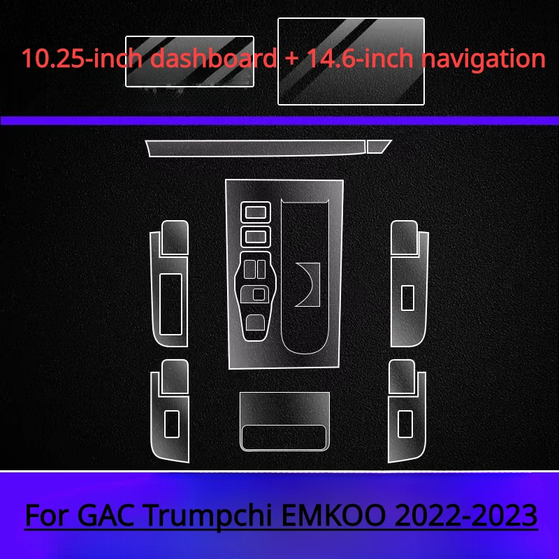 For GAC Trumpchi EMKOO 2022 2023 Center Console Gearbox Panel Navigation Automotive Interior Protective Film TPU Anti-Scratch