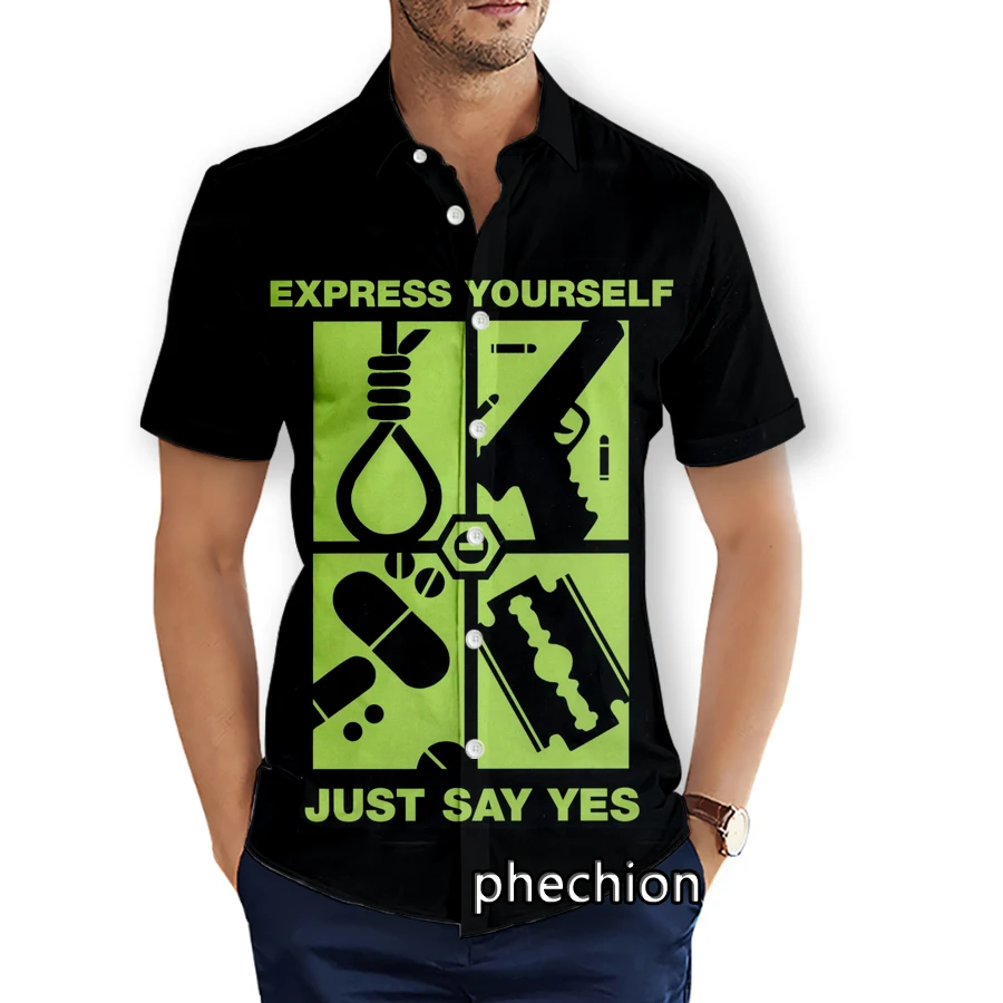 phechion Mens Short Sleeve Beach Shirts Type O Negative 3D Print Casual Shirts Fashion Streetwear Men Tops X295