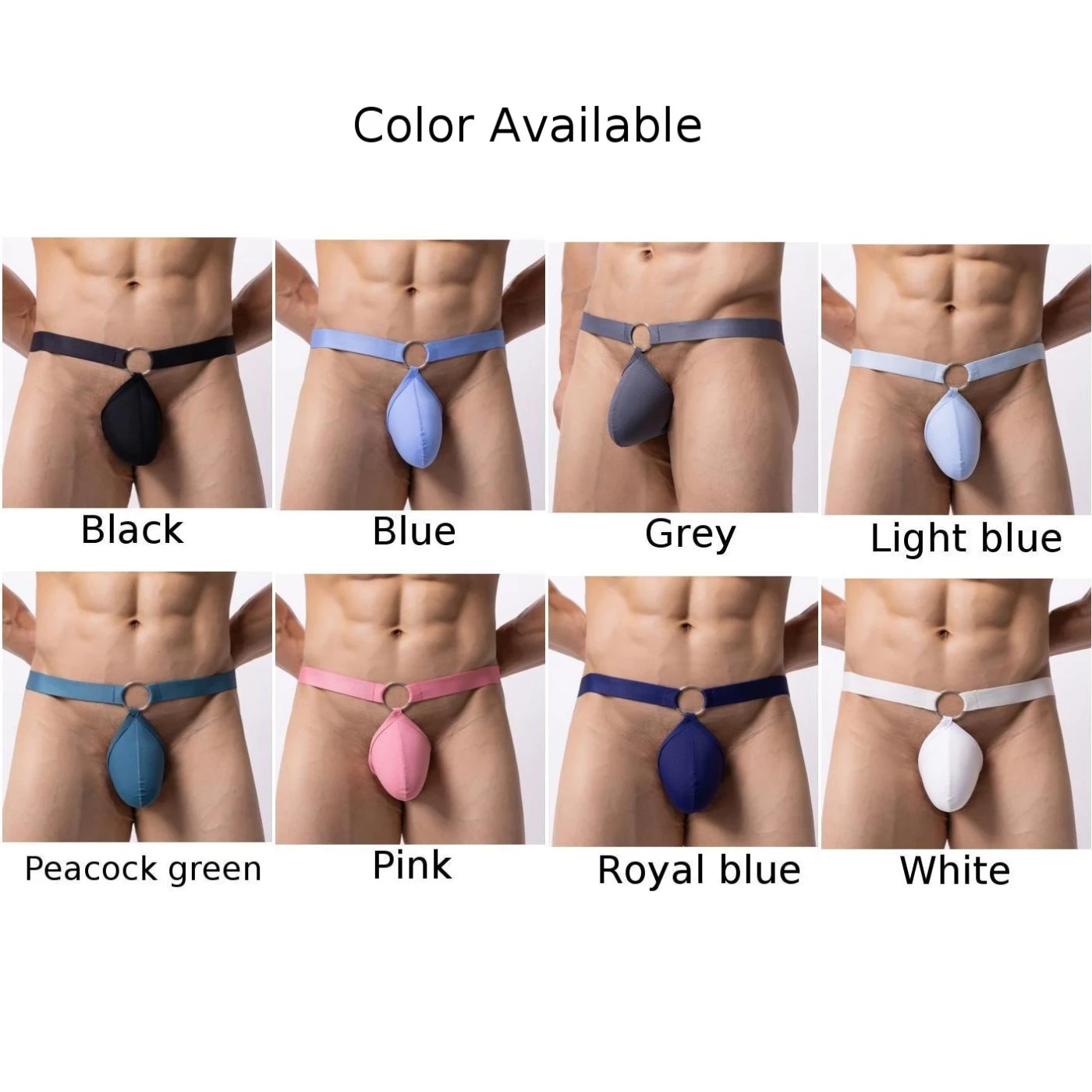 Mens Sexy T-Back Thong Peni Bulge Pouch Ring G-String Low Waist Panties Briefs Erotic Underwear Mesh Breathable Underpants