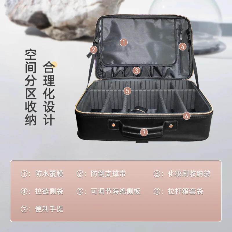 large capacity, portable travel toiletry bag, women's handbag, multifunctional storage makeup bag