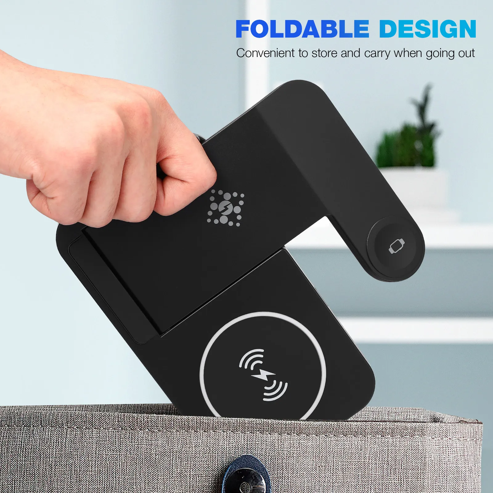 

Wireless Charger 3-in-1 Folding Charging Stand Compatible Multifunctional Wireless Charging Dock