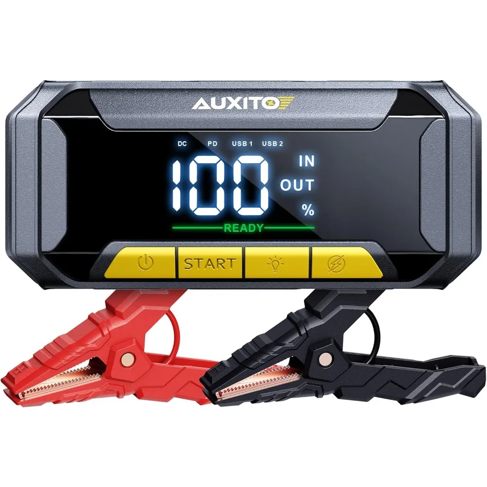 Portable Car Jump Starter 12V 8000A Battery Booster 160W DC Output 60W Fast Charging Emergency Power Bank with 700LM