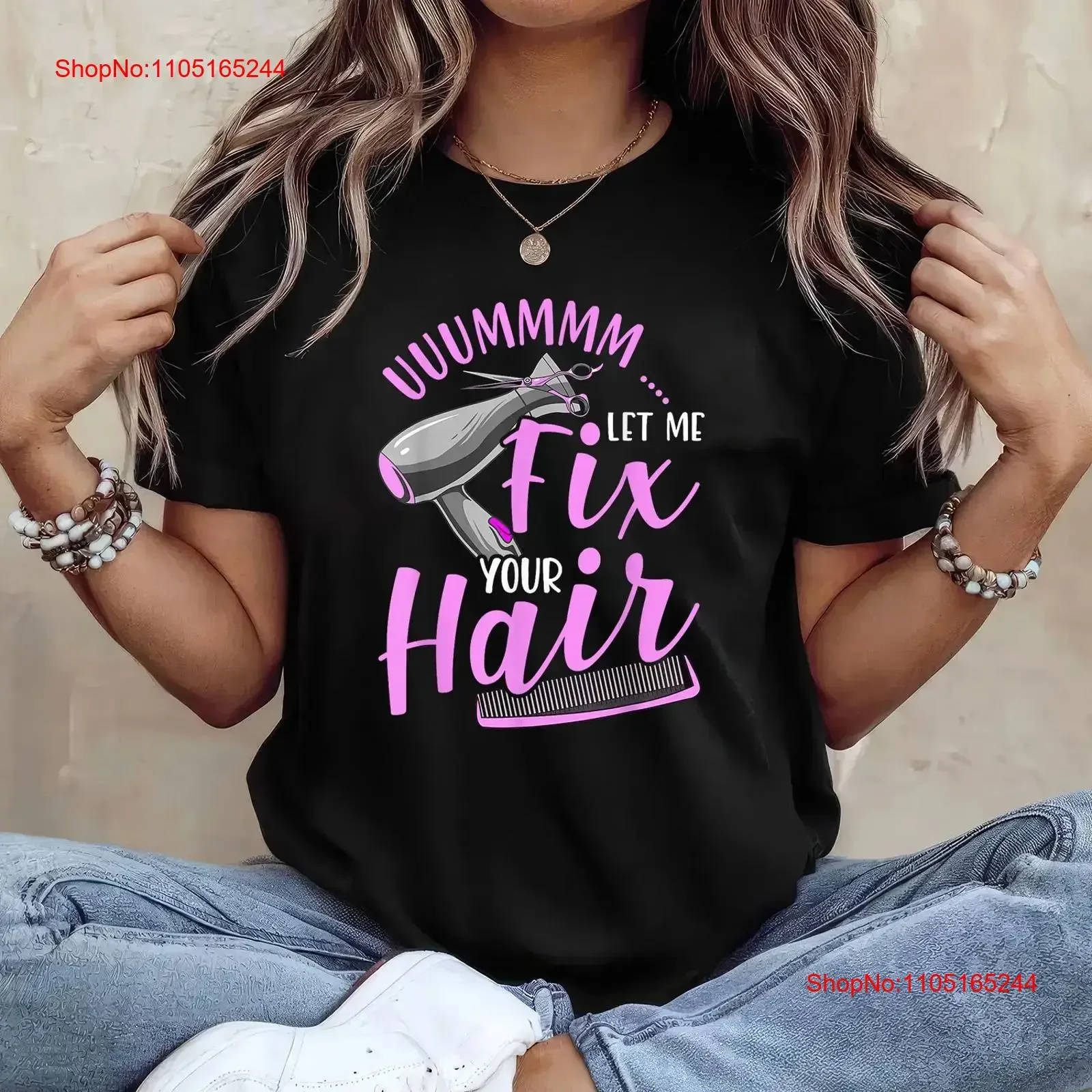 

Забавная футболка для парикмахера Let Me Fix Your Hair Парикмахер винтажная стираная модная повседневная уличная одежда растянутая стильная