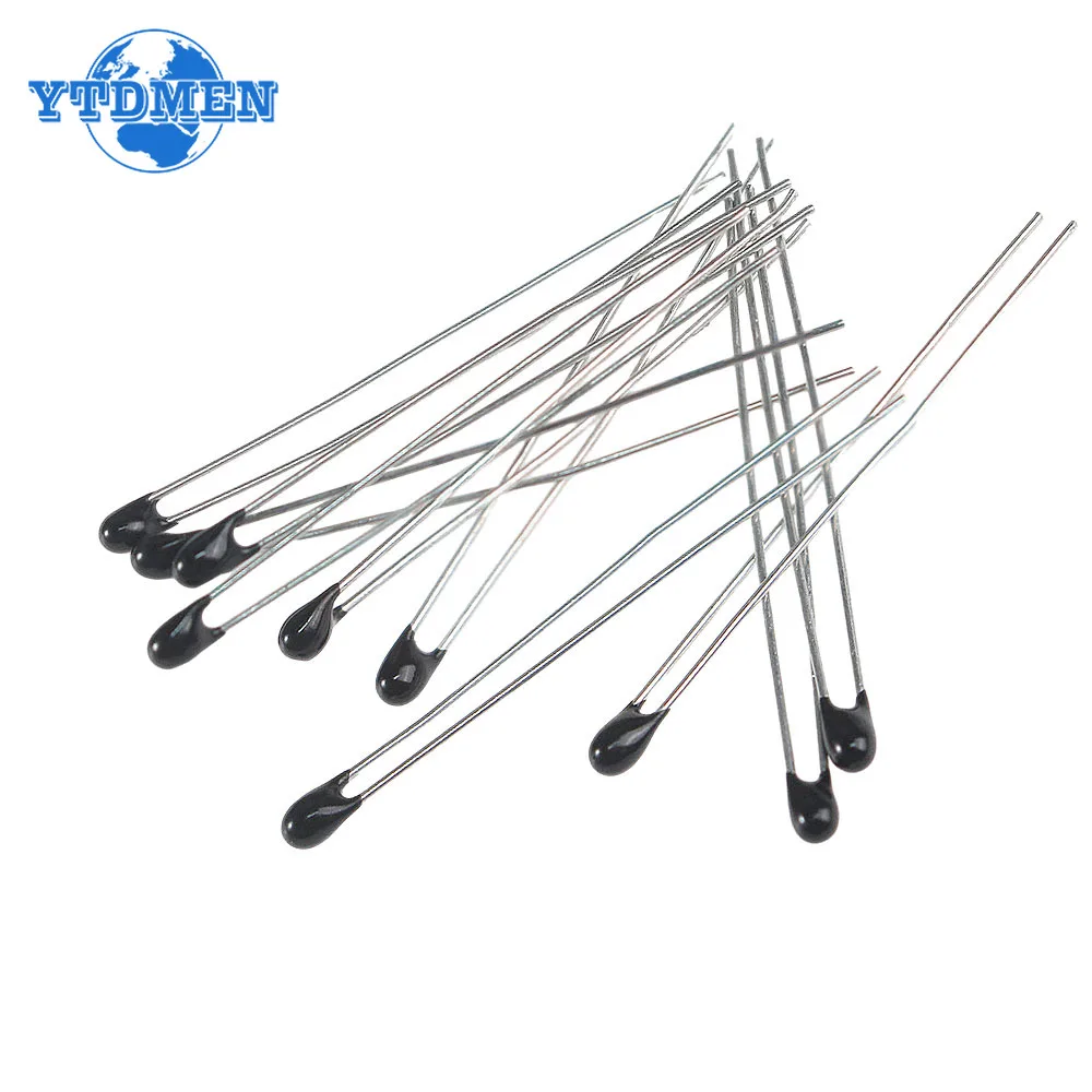 100PCS NTC-MF52AT NTC Thermistor 10 Values Assortment Kit MF52AT Thermal Resistor 1K 2K 3K 4.7K 5K 10K 20K 47K 50K 100K 3590 5%