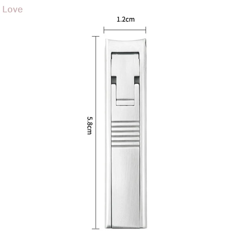 1PC ポータブル超薄型折りたたみ爪切りステンレス鋼手足爪切りカッタートリマープロフェッショナルマニキュアツール