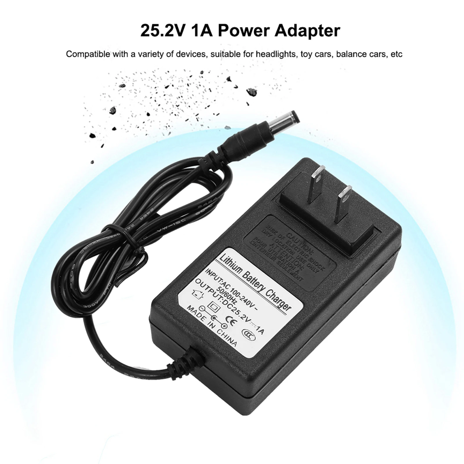 AC 110-240V to 25.2V 1A Battery Power Adapter Battery Charger with LED Indicator LED Strip Light Driver Power Adapter