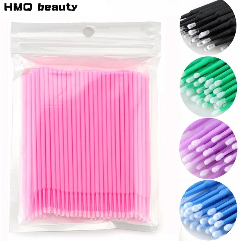 100pcs Disposable Micro Brushes Eyelashes Extension Individual Lashes Removing Swab Micro Brush For Eyelash Extension Tools