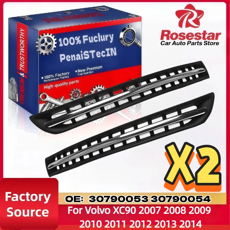 

For Volvo XC90 Front Bumper Grille Headlight Trim Chrome Cover Replacement 30768953 30790053