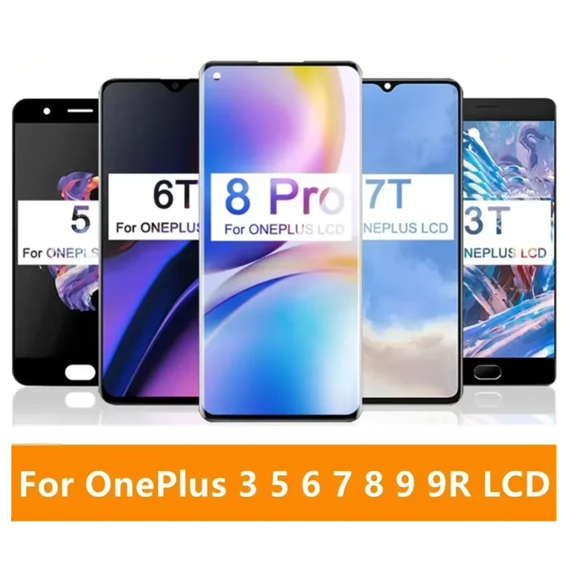 

ЖК-дисплей TFT для OnePlus 3 3T 5T 6 6T 7T 7Pro 7tpro 8Pro 9Pro 9R, сенсорный экран с дигитайзером в сборе, замена