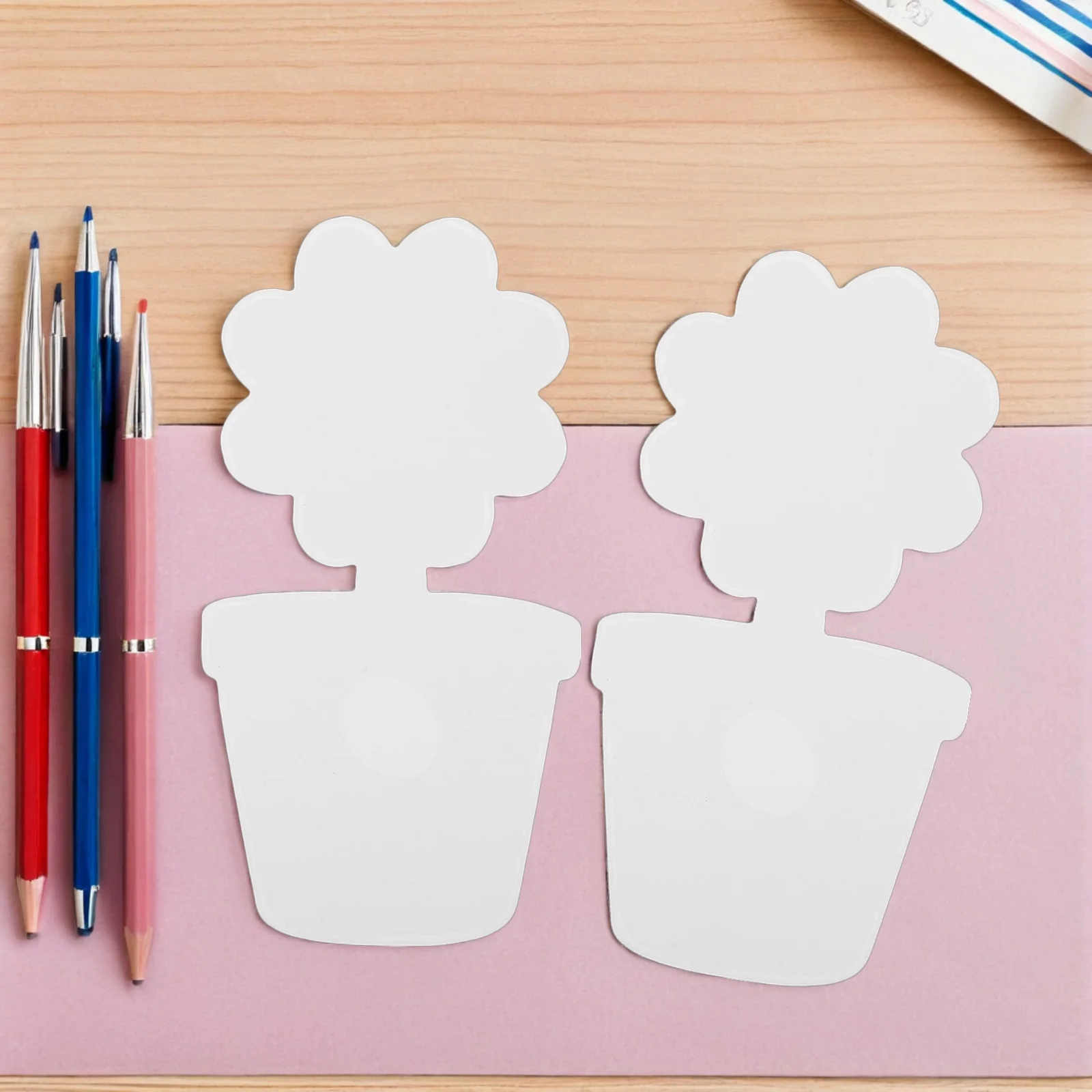 20Pcs Blank Cardboard Flower Pots DIY Unpainted Craft Kits for Creative Art Projects School Party Decorations Painting