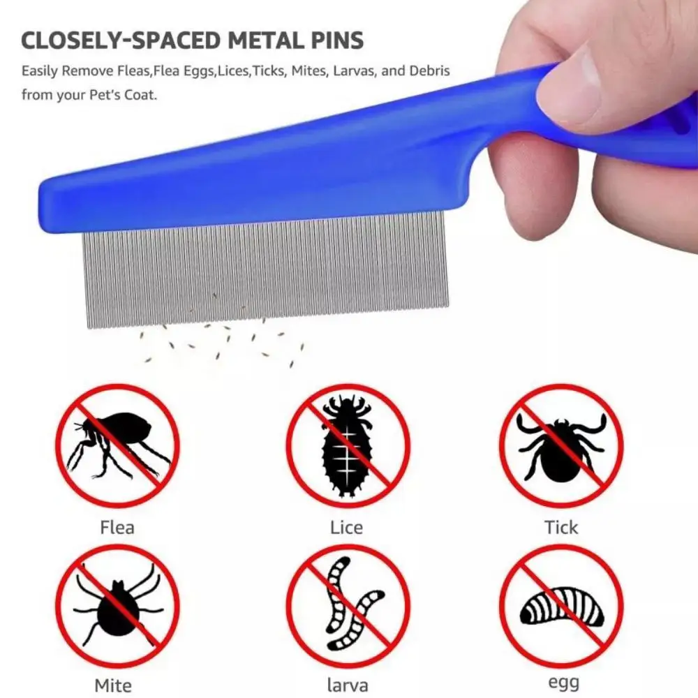 Pet Flea Combs Stainless Steel Needle Comb for Dogs Cats Remove Fleas and Ticks Brush Pet Grooming Cleaning Supplies