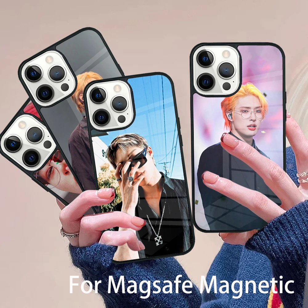 

ATEEZ HongJoong Mingi San Phone Case Magesafe Magnetic Wireless Charge Cover For IPhone 16 11 12 13 14 15 Pro Max Plus Mini
