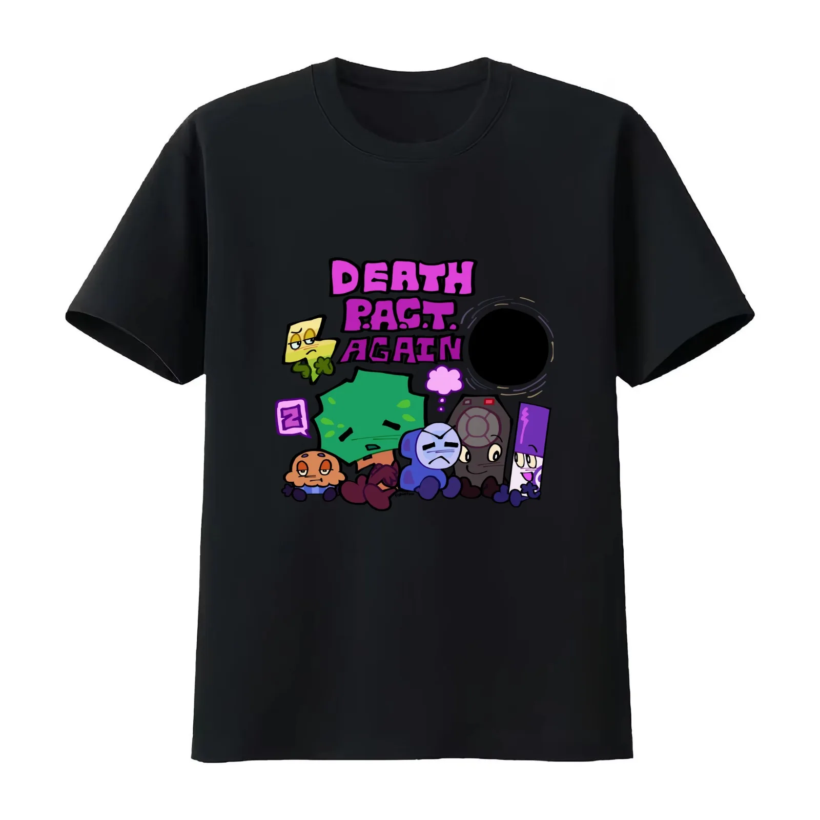 Team death pact chilling T-Shirt Summer Casual Cotton Tee Oversized Streetwear Tops Vintage Graphic Print Unisex Men Women