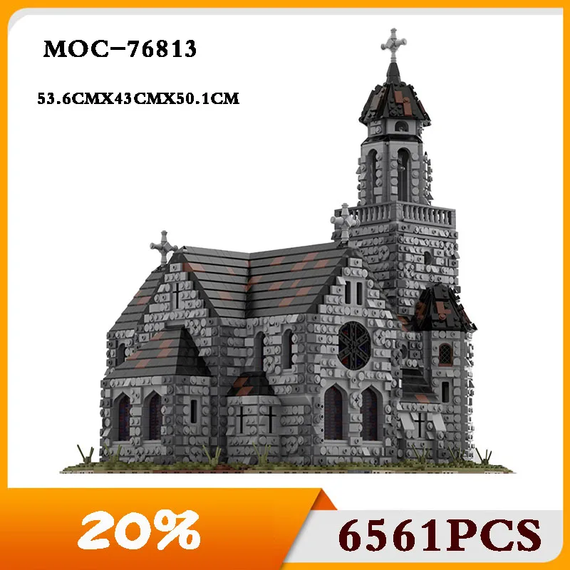 

Movie 10316 10305 Vintage Medieval Cathedral Building Blocks MOC-76813 Dark Castle Building Building Blocks Kids DIY Toy Gifts