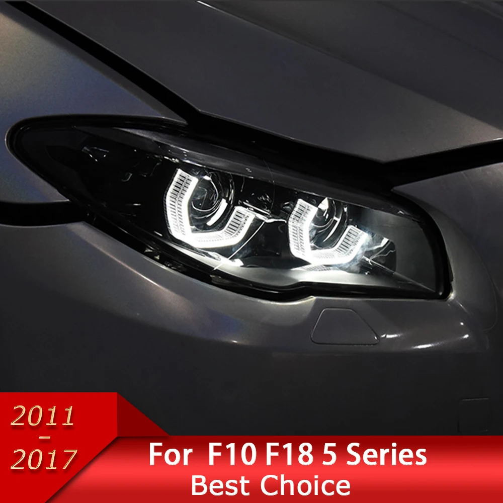 

Автомобильные фары для BMW F10 F11 2011-2017 5 серии 525i 530i искусственные Автомобильные фары в сборе обновленные мигающие световые аксессуары